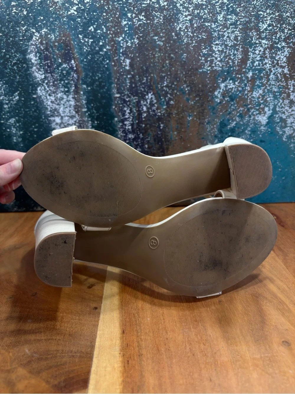 Lulus Taylor‎ Minimalist Ankle Strap Block Heels Size 8